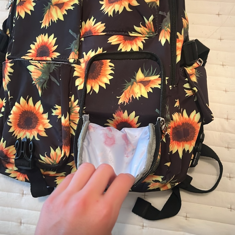 Black Backpack With Sunflowers - image 6